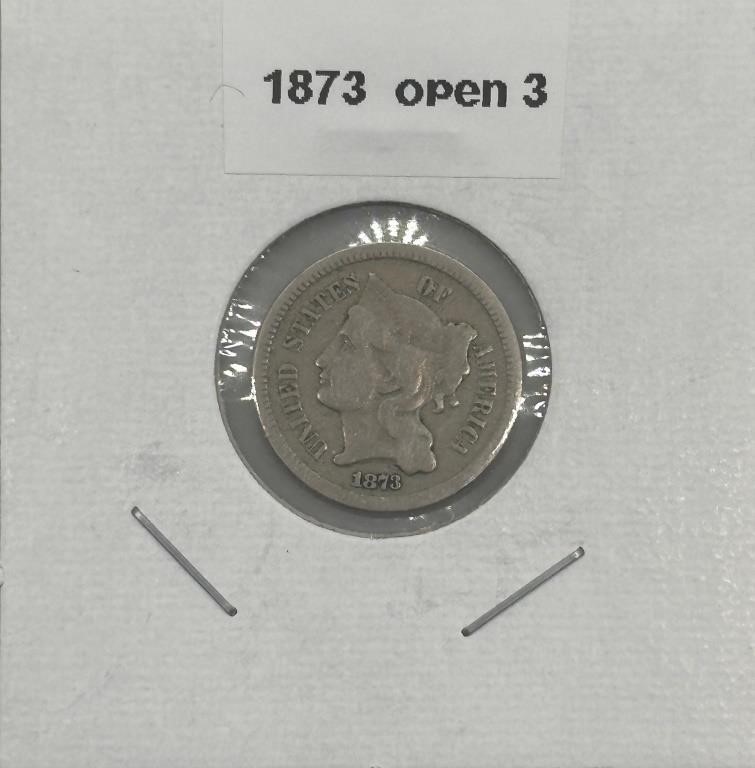 1873, 3 Cent Nickel - Open 3