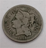 1865  3-cent piece