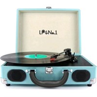 P&No.1 Portable Suitcase Record Player with Stereo
