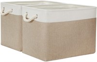 Temary Fabric Storage Baskets 2 Pack BEIGE