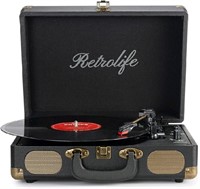 RetroLife Portable Vinyl Record Player Wireless Tu