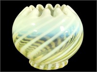 Opalescent Swirl Vaseline Glass Rose Bowl