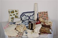 COLLECTION OF FABRIC, LACE & QUILTED PLACE MATS
