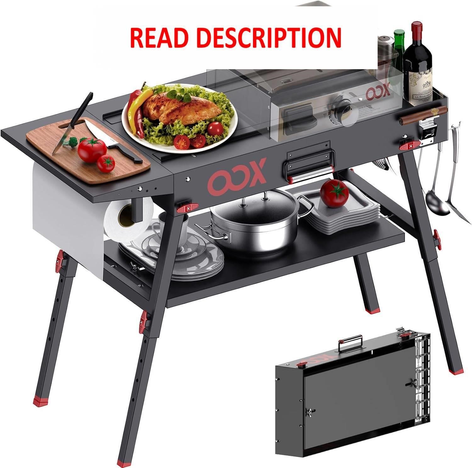 OOX Portable Grill Table  17/22  Black