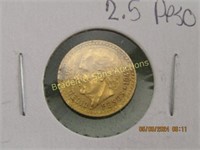 MEXICAN 1945- 2.5 PESO GOLD COIN