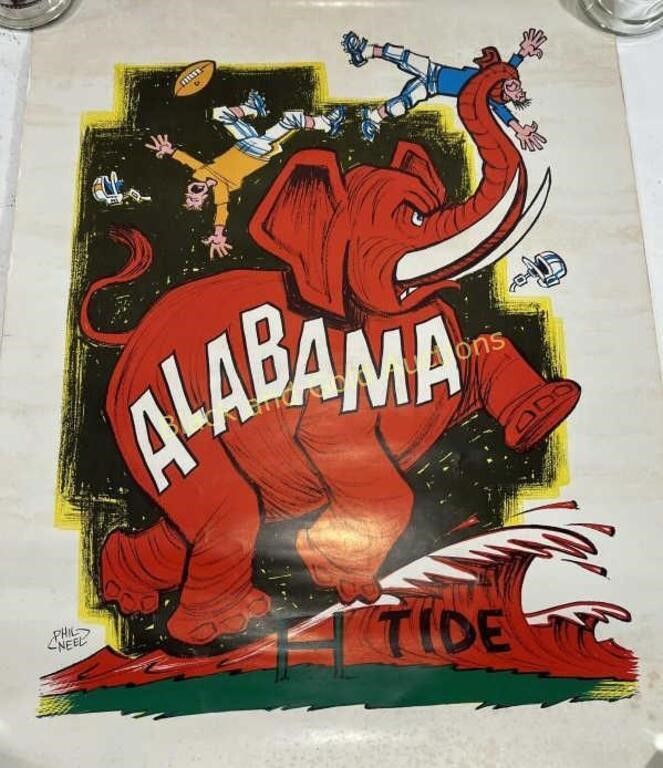 1960s Alabama Football Roll Tide Phil Neel Poster