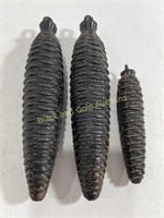 (3) Vintage Cuckoo Clock Pine Cone Weights