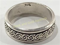 925 Sterling Silver Fidget Ring Sz 11.5