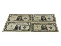 4 1957 Silver Certificate 1 Dollar Bills