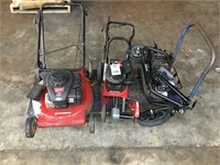 Gas Lawn Mower, Gas Edger, Electric Scooter