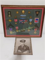 Framed WWII Medals & Patches