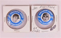 Two 1969 Sunoco Chicago Cubs baseball pinback