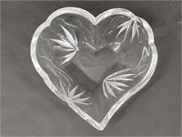 Glass Sweetheart Heart Shaped Etched Bowl