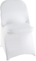 WELMATCH White Spandex Folding Chair Covers - 1