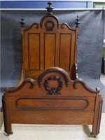 Victorian carved Bed w/ Finials