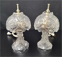 2 Boudoir Glass Table Lamps