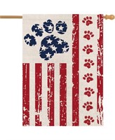 Patriotic 4th of July dog prints house flag