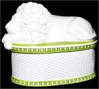 Raymond Waites Porcelain Lion Adorned Box