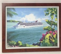 Framed Carnival Miracle Cruise Ship Print U15E