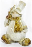 Snowman Pottery Figure 13"
