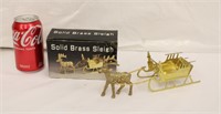 Solid Brass Sleigh & Reindeer