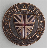 For Service at The Front, WWI Military Pin