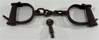 Vintage Iron Handcuffs & Key