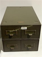 Vintage Green Metal Card File Box