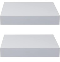 2 Home Basics Floating Wall Shelves White 9"