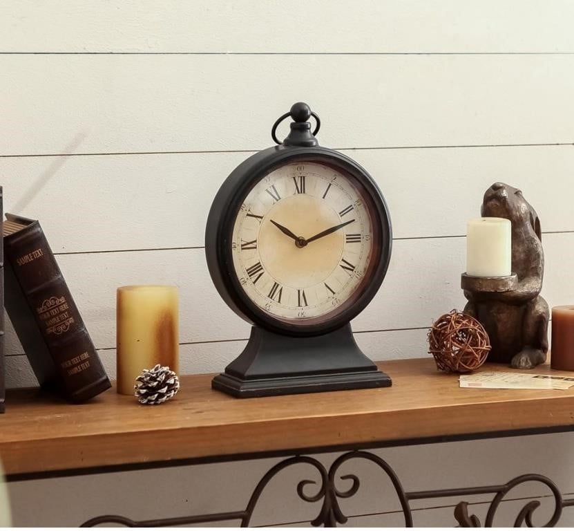 Vintage Mantel Table Clock - battery operated