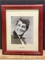 Framed, Autographed Photo of Dean Martin (13.5"