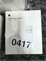 APPLE LIGHTNING TO USB CABLE RETAIL $20