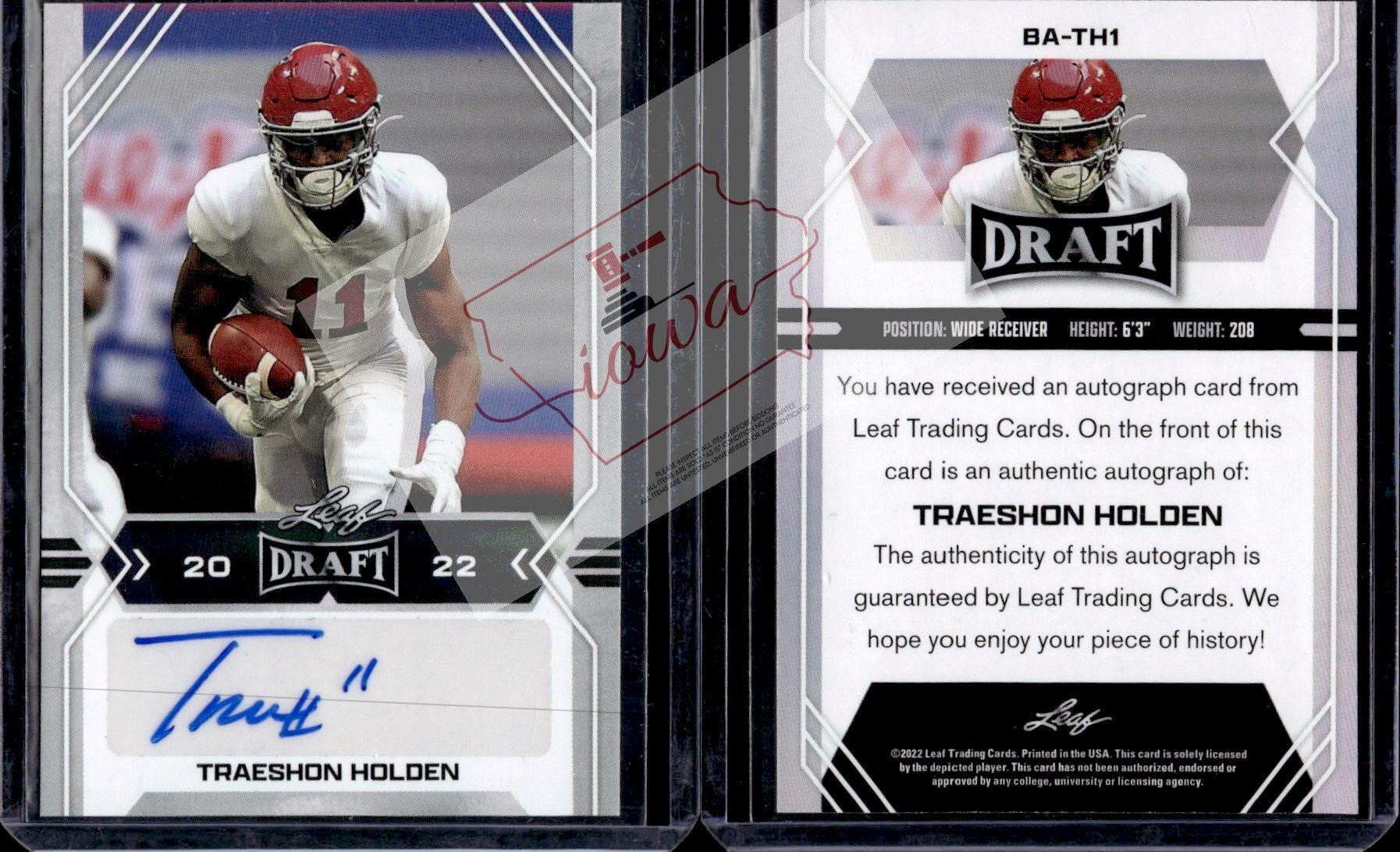 Traeshon Holden Authgraph 2022 Draft BA-TH1