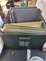 Metal file basket with file folders