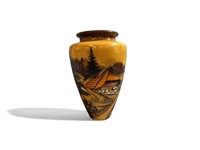 Vintage German Wood vase Hand Carved