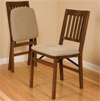 Stakmore Wood Upholstered Folding Chair,