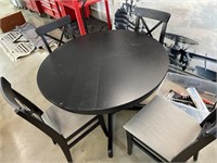 Black Dining room table and 4 Chairs