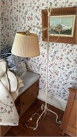 Antique metal floor lamp, painted white, working
