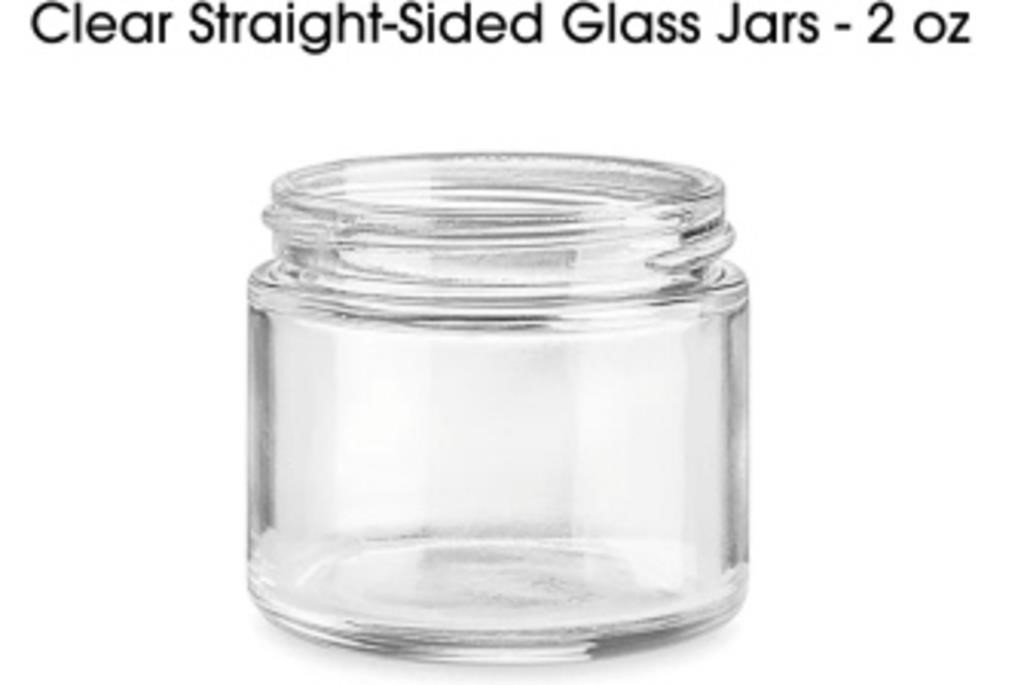 (100) 2oz Flint Straight Side Glass Jars