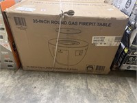 35 in Round gas firepit table