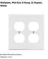 25 PCS HUBBELL Wallplate Mid-Size 2-Gang