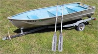 12 Ft Aluminum Fishing Boat & Trailer