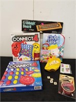 Vintage cribbage board, and family games