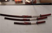 3 MATCHING SAMURAI SWORDS
