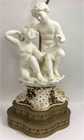 Figural Porcelain And Brass Table Lamp