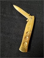 New 5 inch gold Sicilian stiletto pocket knife