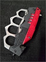 New 5-in combat trench red clip pocket knife