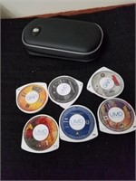Group of PSP games with carry case