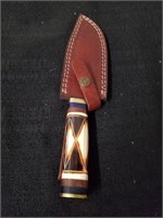 Custom 10-in Knife Damascus blade carved bone