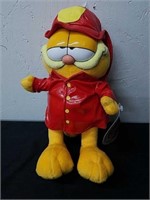 Vintage 10-in plush Garfield with fireman suit on
